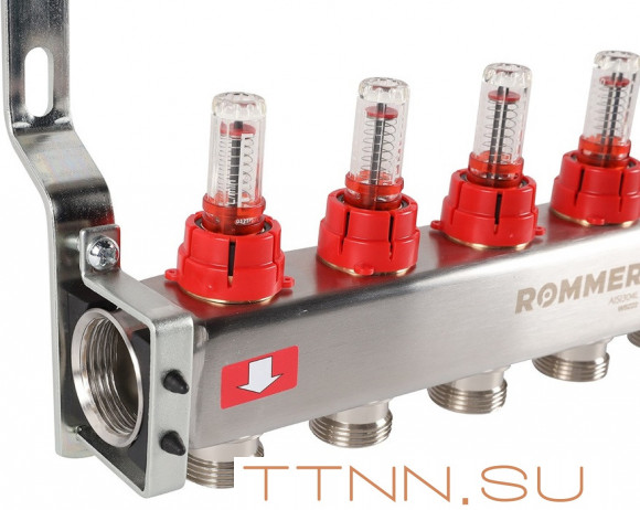 Для отопления Rommer 1"/3/4"x9 с расходомерами (RMS-1201-000009)