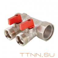 Коллектор с отсекающими кранами Valtec 1"х3 выхода Евроконус 3/4 VTc.580.NE.0603