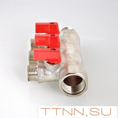 Коллектор с отсекающими кранами Valtec 3/4*2*1/2 VT.580 Коллектор с отсекающими кранами Valtec 3/4*2*1/2 VT.580