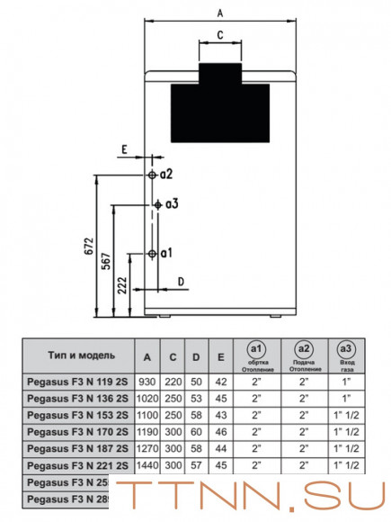 Напольный газовый котел Ferroli PEGASUS F3 N 153 2S (0E2LAAWA)