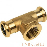 Пресс-фитинг Sanha, бронза, тройник ВПр-ВР-ВПр 22x3/4x22 для медных труб прессовой Пресс-фитинг Sanha, бронза, тройник ВПр-ВР-ВПр 22x3/4x22 для медных труб прессовой