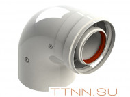 Колено 60 100 90 под коаксиальную систему Колено 60 100 90 под коаксиальную систему