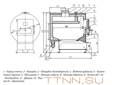 Твердотопливный котел Теплодар УЮТ-10