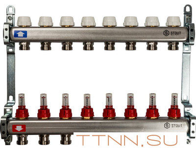 Коллектор с расходомерами STOUT SMS 0917 000008 Коллектор с расходомерами STOUT SMS 0917 000008