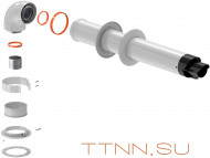 Коаксиальный дымоход Royal Thermo Комплект коаксиальный универсальный 60/100 - 900 мм Коаксиальный дымоход Royal Thermo Комплект коаксиальный универсальный 60/100 - 900 мм