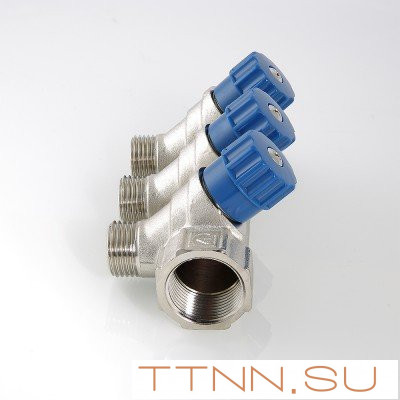 Коллектор с регулировочными вентилями и наружной резьбой Valtec 3/4*4*1/2 VT.560.N Коллектор с регулировочными вентилями и наружной резьбой Valtec 3/4*4*1/2 VT.560.N