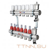 Для отопления VALTEC 1"х7 вых. Евроконус 3/4" с расходомерами в сборе