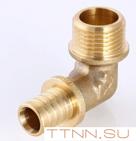 Угольник аксиальный Valtec 16х1/2 VTm.453.BG.001604 с переходом на наружную резьбу