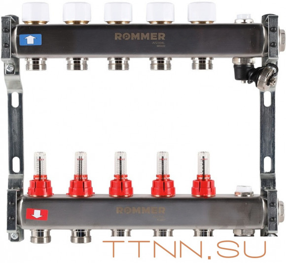 Для отопления Rommer 1"/3/4"x5 с расходомерами (RMS-1201-000005)