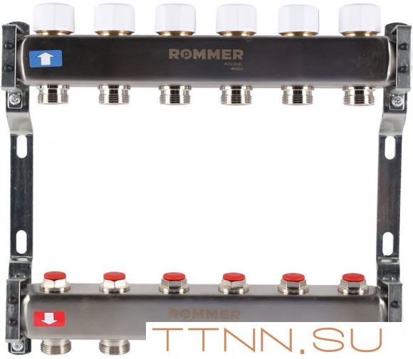 Для отопления Rommer 1"/3/4"x6 с запорными клапанами (RMS-3200-000006)