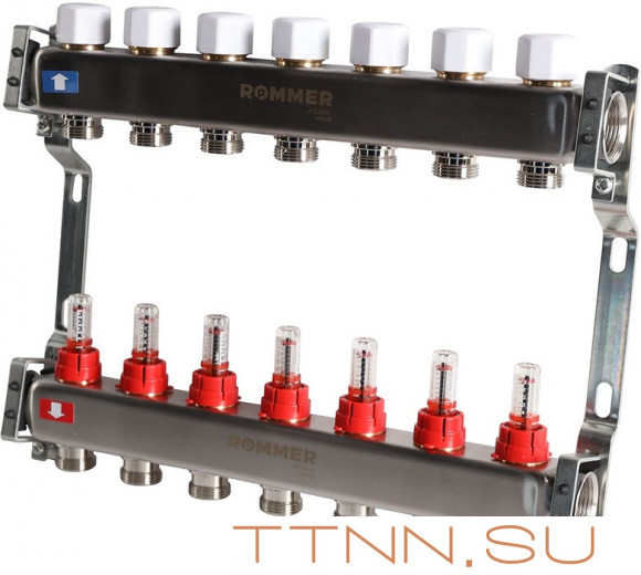 Для отопления Rommer 1"/3/4"x7 с расходомерами (RMS-1200-000007)