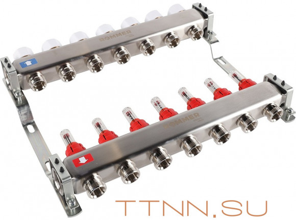 Для отопления Rommer 1"/3/4"x7 с расходомерами (RMS-1200-000007)