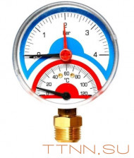 Термоманометр радиальный Watts FR 828(TMRA) 4 бар Термоманометр радиальный Watts FR 828(TMRA) 4 бар