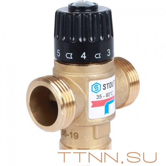 Смесительный клапан STOUT 1 НР 35-60°С KV 1,6 м3/ч Смесительный клапан STOUT 1 НР 35-60°С KV 1,6 м3/ч