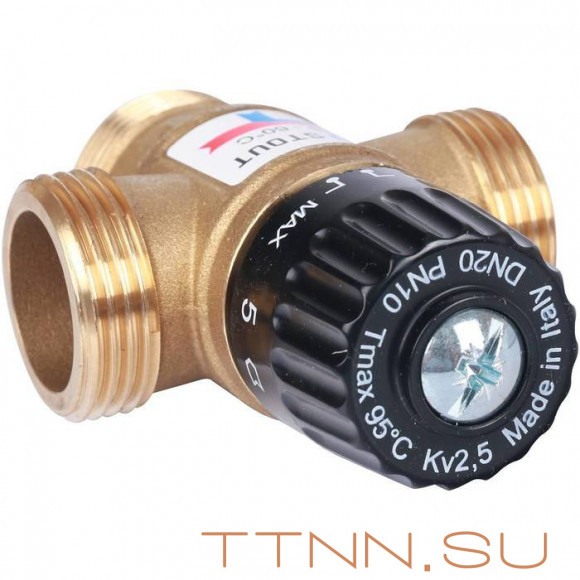 Смесительный клапан STOUT 1 НР 35-60°С KV 2,5 м3/ч Смесительный клапан STOUT 1 НР 35-60°С KV 2,5 м3/ч