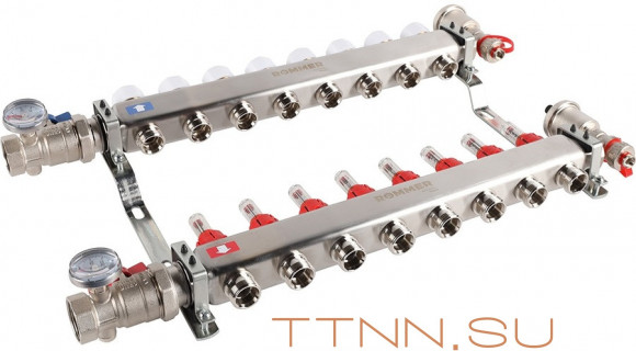 Для отопления Rommer 1"/3/4"x8 с расходомерами (RMS-1210-000008)