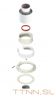 Адаптер коаксиальный вертикальный 60/100 для газовых котлов Baxi Адаптер коаксиальный вертикальный 60/100 для газовых котлов Baxi