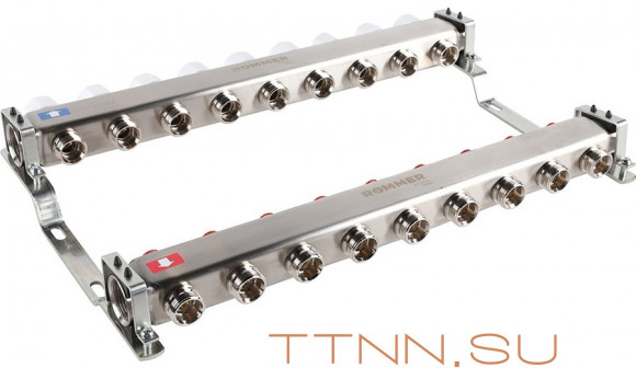 Для отопления Rommer 1"/3/4"x9 с запорными клапанами (RMS-3200-000009)