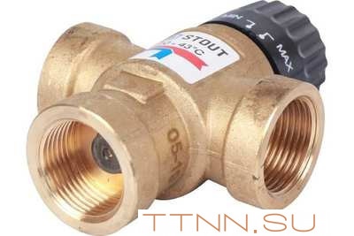 Смесительный клапан STOUT 3/4 ВР 20-43°С KV 1,6 м3/ч Смесительный клапан STOUT 3/4 ВР 20-43°С KV 1,6 м3/ч